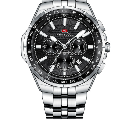 Multifunctional Waterproof Quartz Watch Luminous Steel Strap