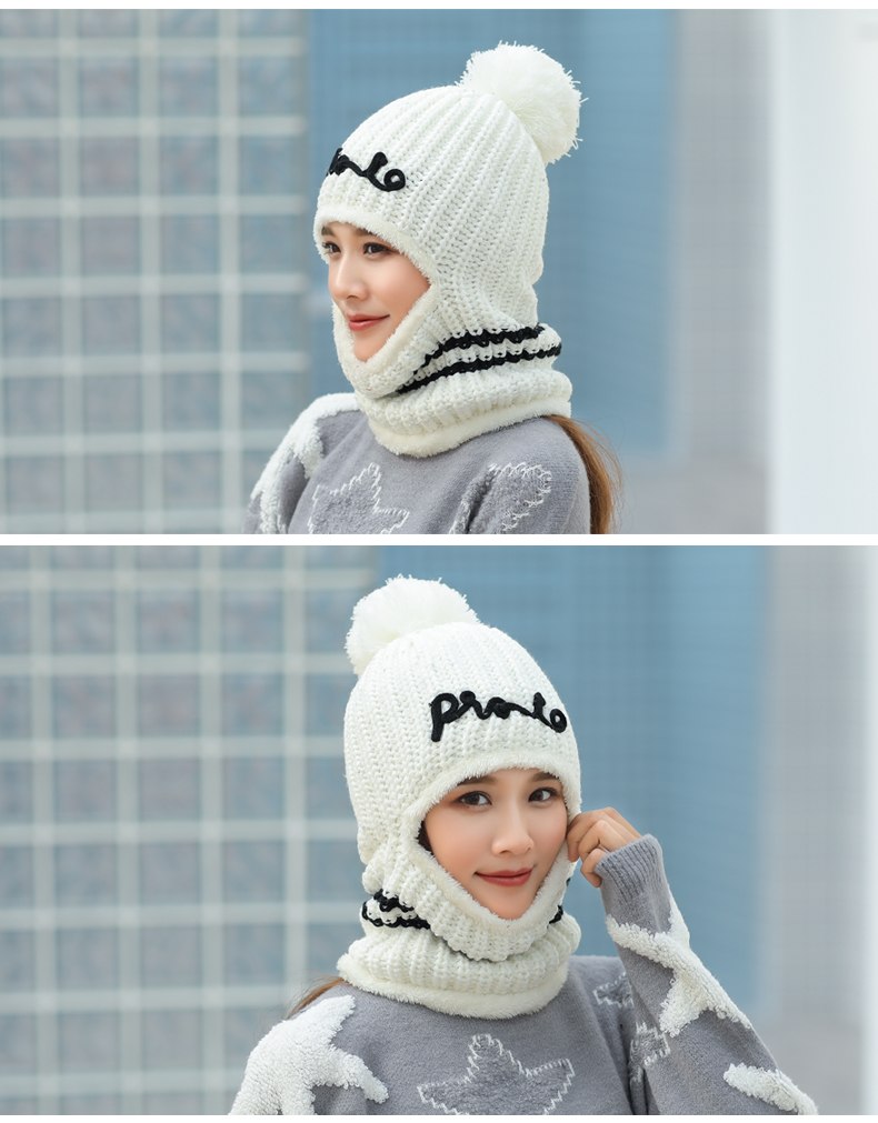 Women's Winter Windproof Fleece Warm Knitted Hat