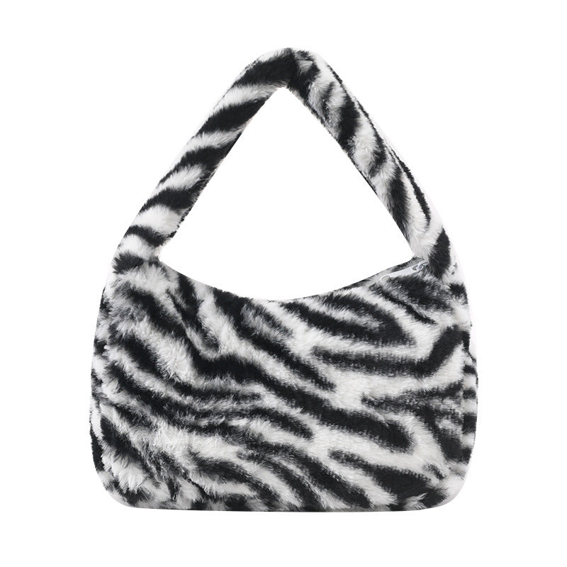 Handbag Fashion Shoulder Bag Casual Retro Plush Underarm Bag