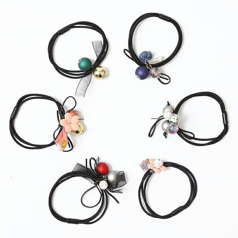 Ocean Blue 6 Piece Hair Tie Adult Crystal