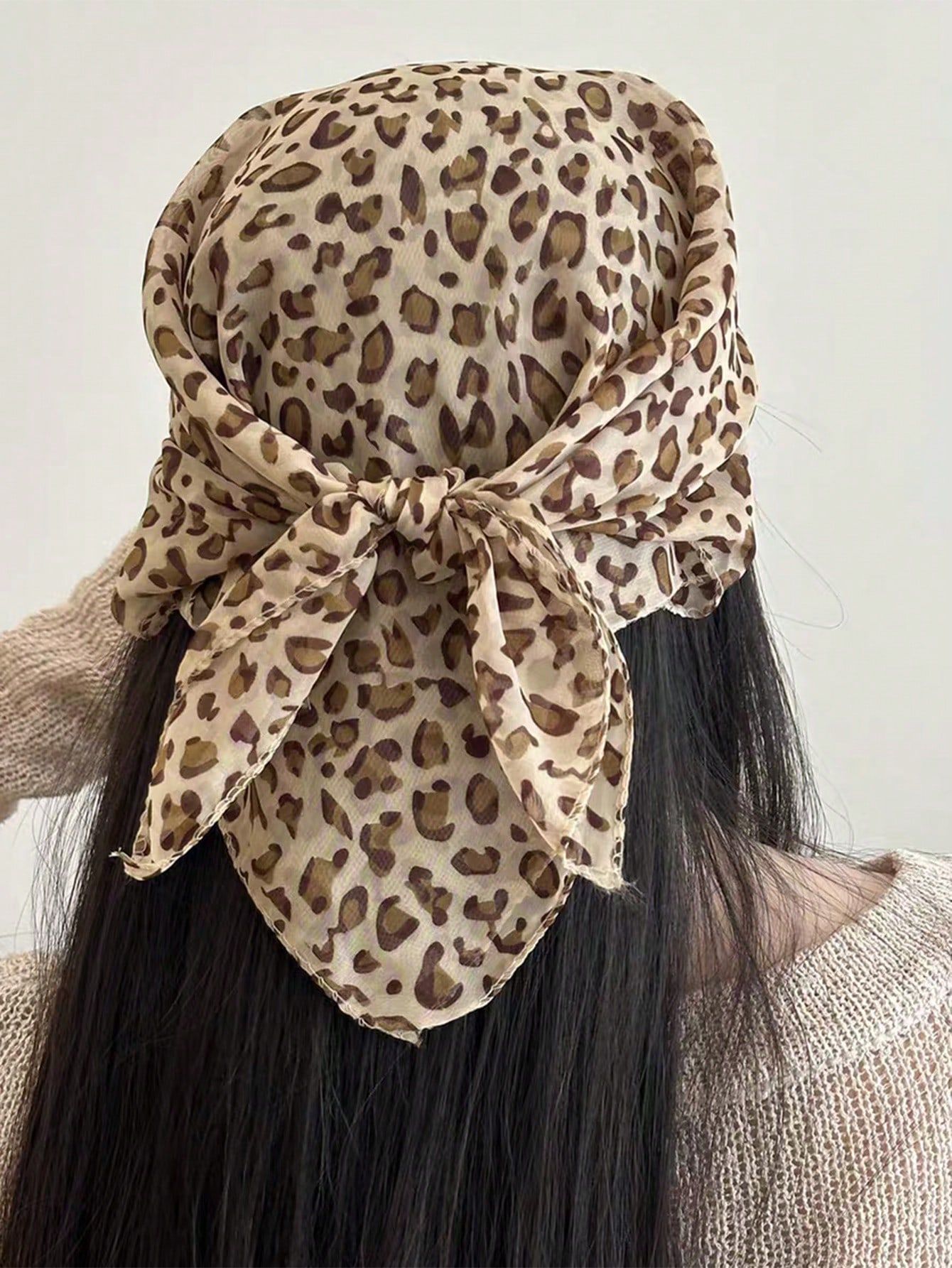 All-match Floral Satin Fabric Bag Headscarf