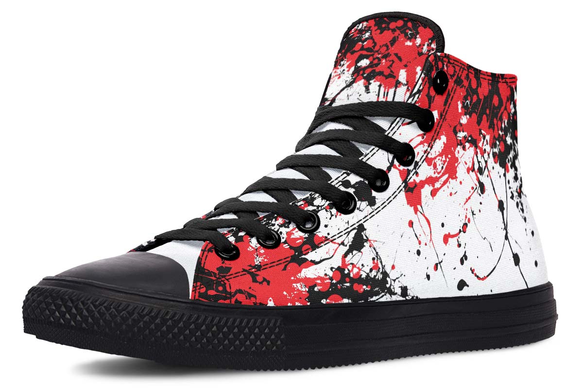 Men's And Women's Fashion Color Printing High-top Canvas Shoes