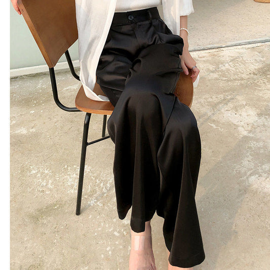 Women's Fashion Acetate Straight-legged Wide-leg Pants