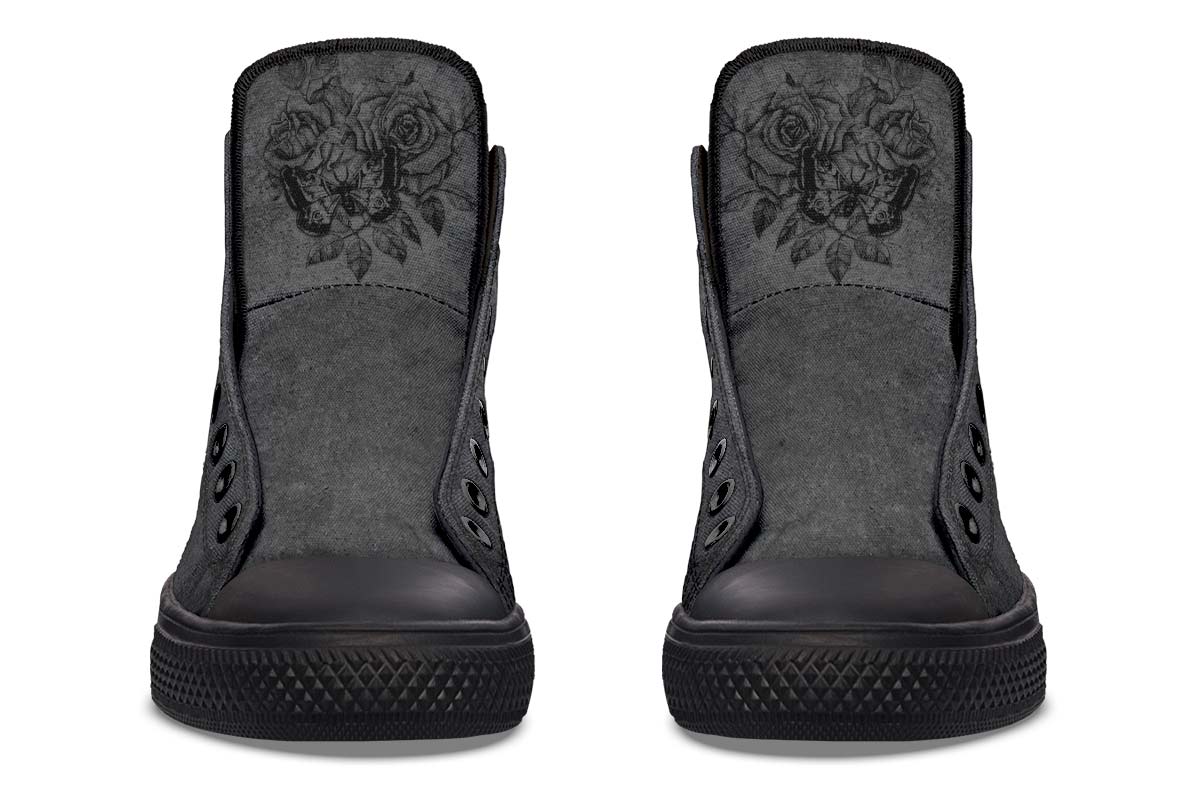 Men's And Women's Fashion Color Printing High-top Canvas Shoes