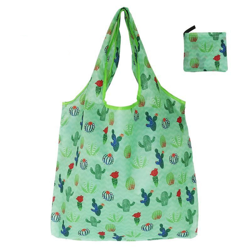 Floral Cloth Portable Shopping Bag Polyester Folding 190T