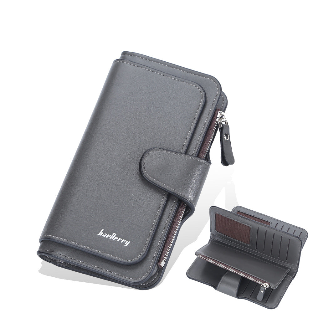 Women's Wallet Three-fold Long Korean Style Multiple Card Slots Zipper Wallet Women's Clutch