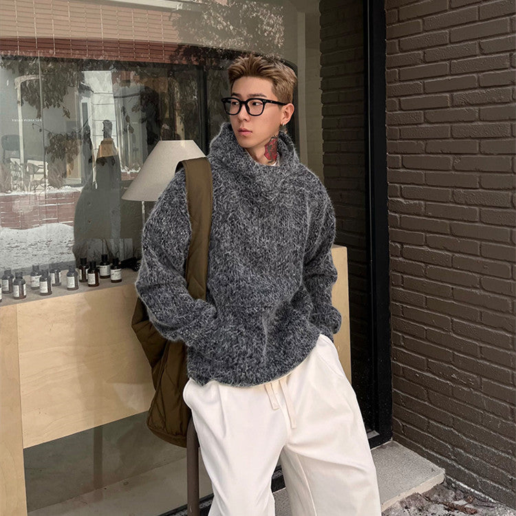 Men's Winter Thickened Pullover Long Sleeve Velvet Hooded Sweater