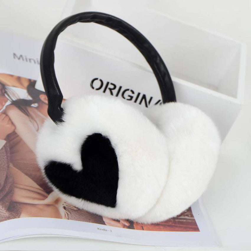 Women's Winter Simple Warm Rex Rabbit Fur Earmuffs