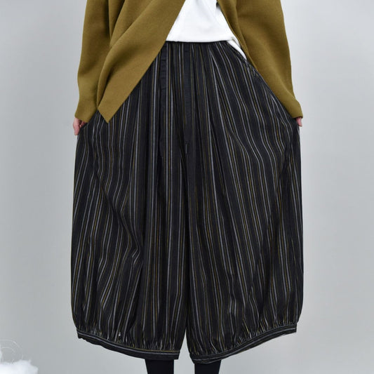 Women's Retro Contrast Color Stripes Loose Bloomers