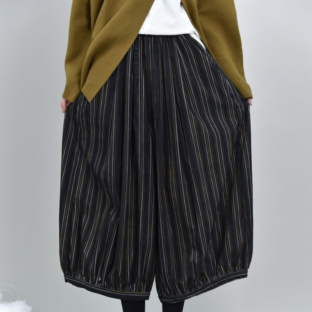Women's Retro Contrast Color Stripes Loose Bloomers