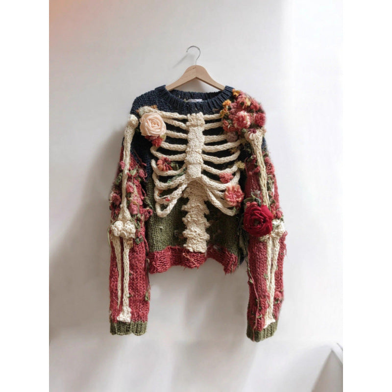 Halloween Bestseller 3D Digital-Print Womens Crew-Neck Loose Sweater