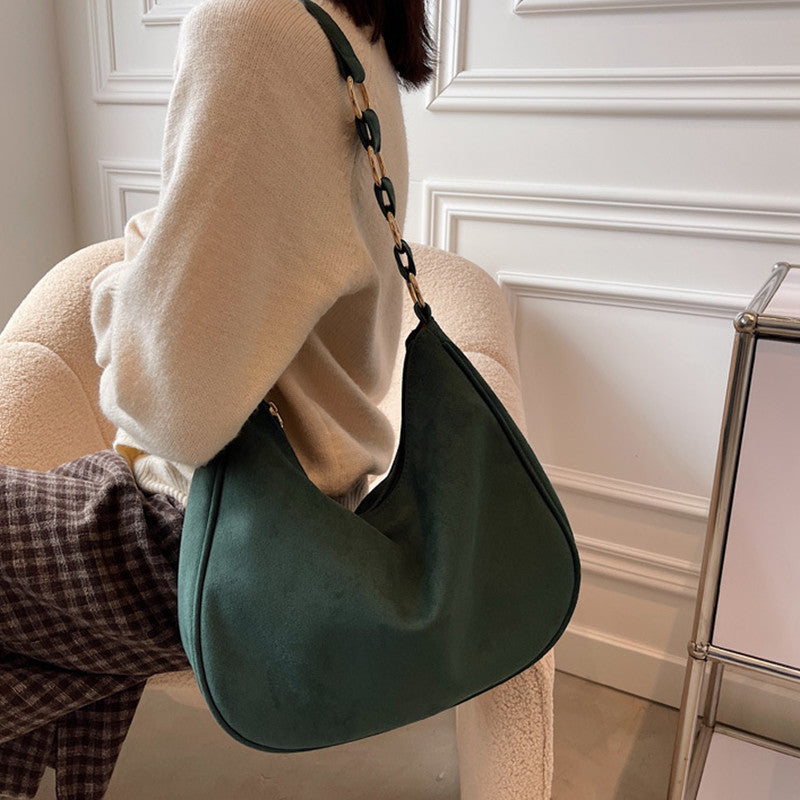 Autumn And Winter New Simple Fashion Large Capacity Suede Ladies