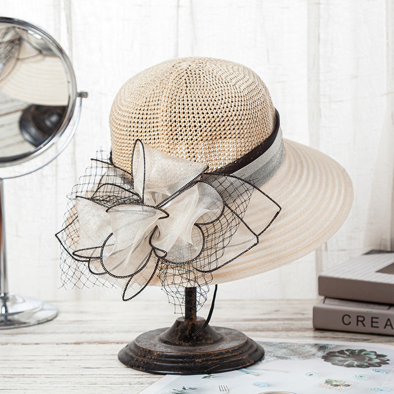 Women's Summer Sunshade Sunscreen Big Brim Knitted Hat