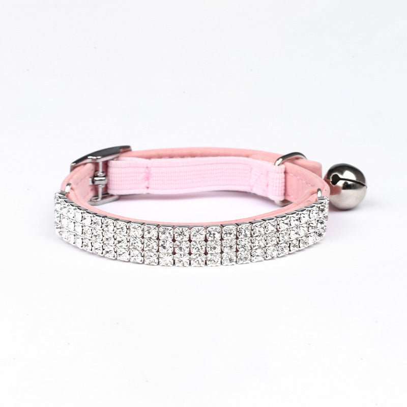 Pet Supplies Rhinestone Suede Cat Collar