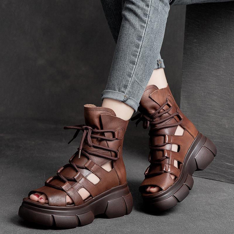 New Womens Sandals And Boots With A Hollowed-out Design