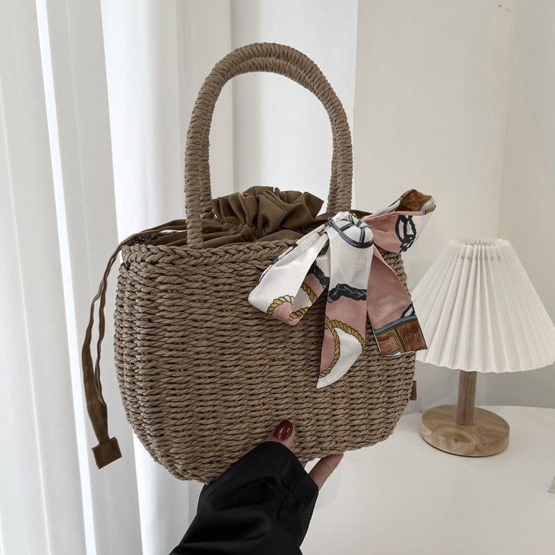 Woven Portable Women's Fashion Small  And Simple Small Square Bag