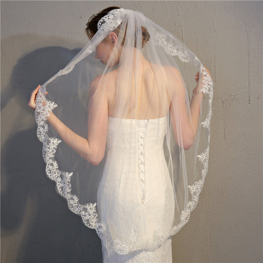 Bridal Headdress High-end Car Bone Lace Off White Wedding Accessories
