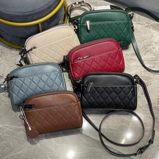 Women's Fashionable And Versatile Head Layer Cowhide Leather Crossbody Shoulder Bag