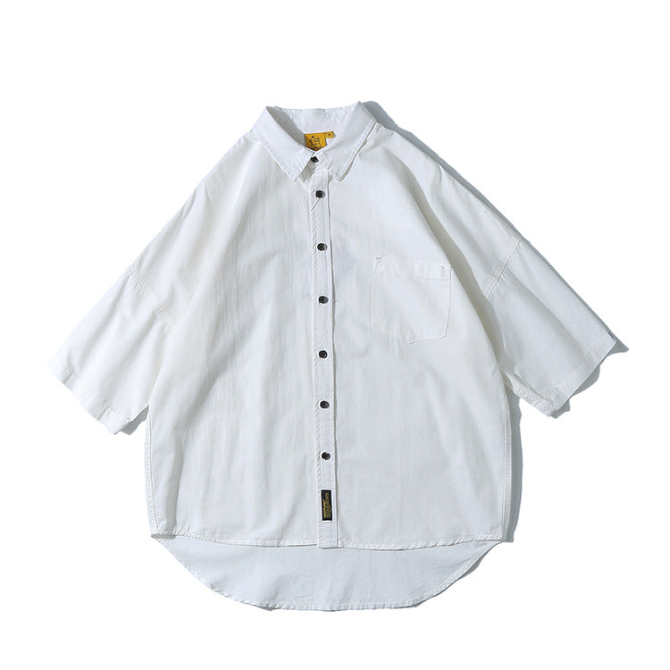 Summer Pure Color Japanese Shirt For Men
