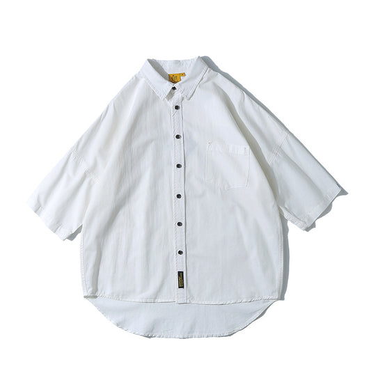 Summer Pure Color Japanese Shirt For Men