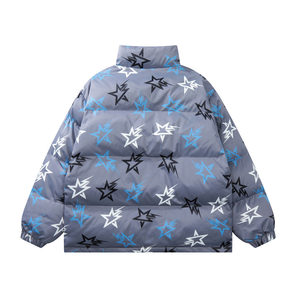 Men's Thickened Loose Long Sleeve Zipper Stand Collar Cotton Padded Jacket