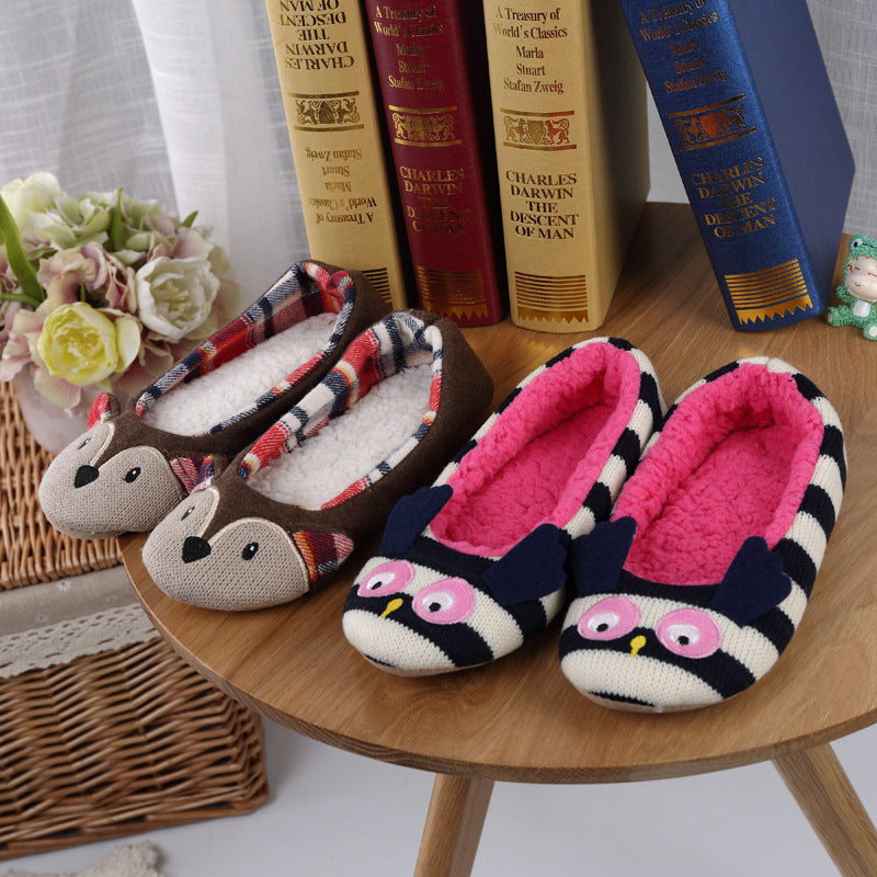 Women's Confinement Shoes Soft Bottom Cartoon Thermal Slippers