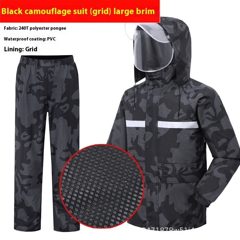 Split Camouflage Raincoat Rain Pants Suit Rainproof
