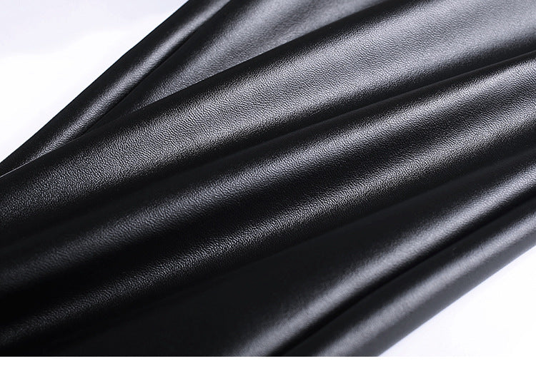 Matte Leather Pants Women's Fleece-lined Thickened