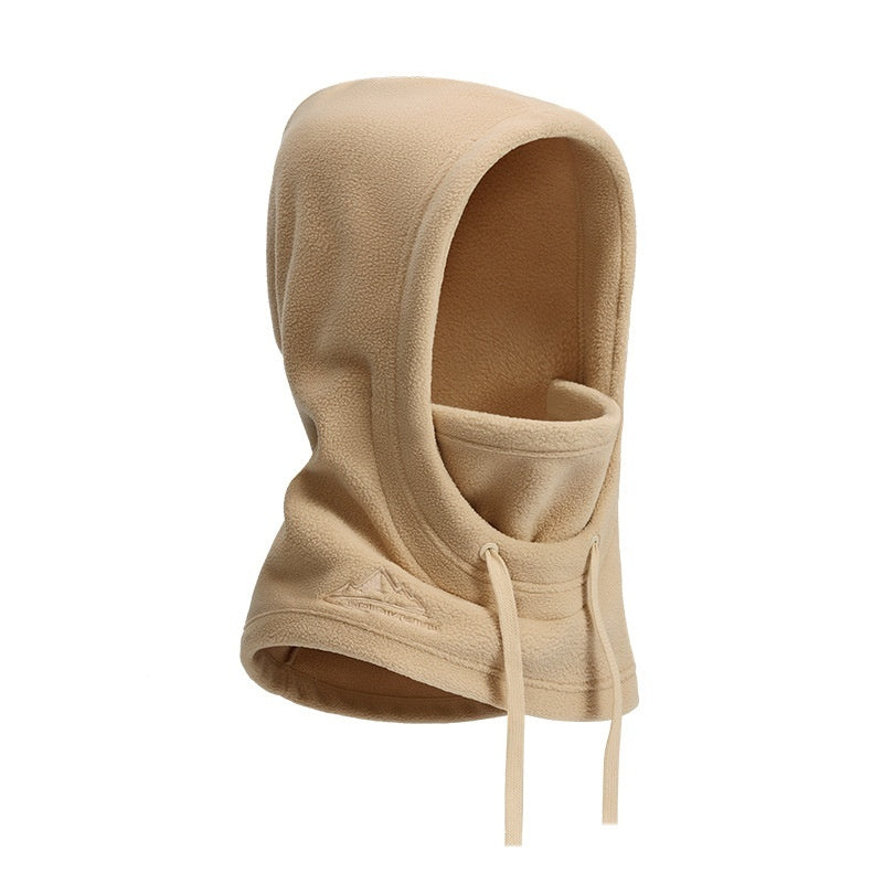 Warm Hat Scarf Integrated Fleece-lined Thick Mask Windproof