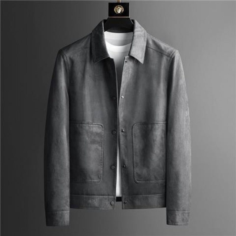 Brand High-grade Lapel Casual British Style Jacket Pu Shuai Easy Matching Clothes