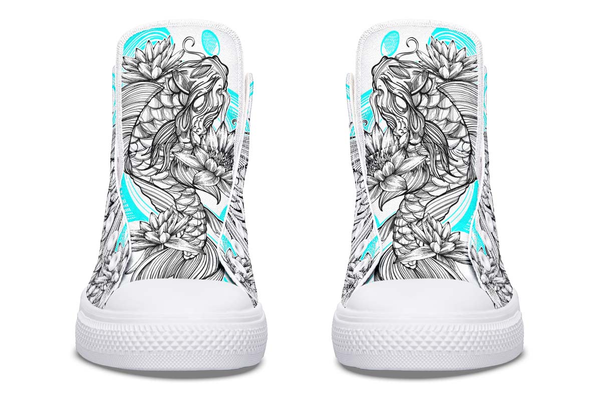Men's And Women's Fashion Color Printing High-top Canvas Shoes