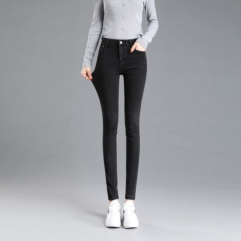 Fleece-lined Womens High-waisted Slim-fit Jeans
