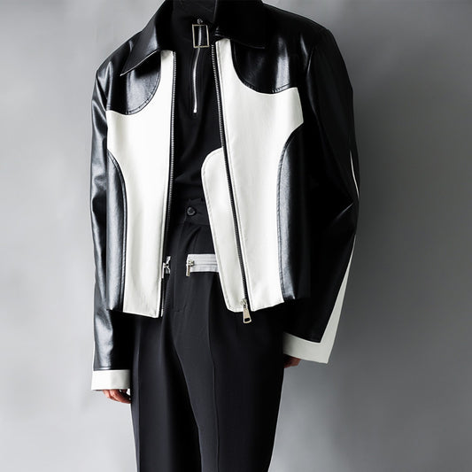 Autumn And Winter Advanced Design Sense Gang Handsome Pu Leather Jacket
