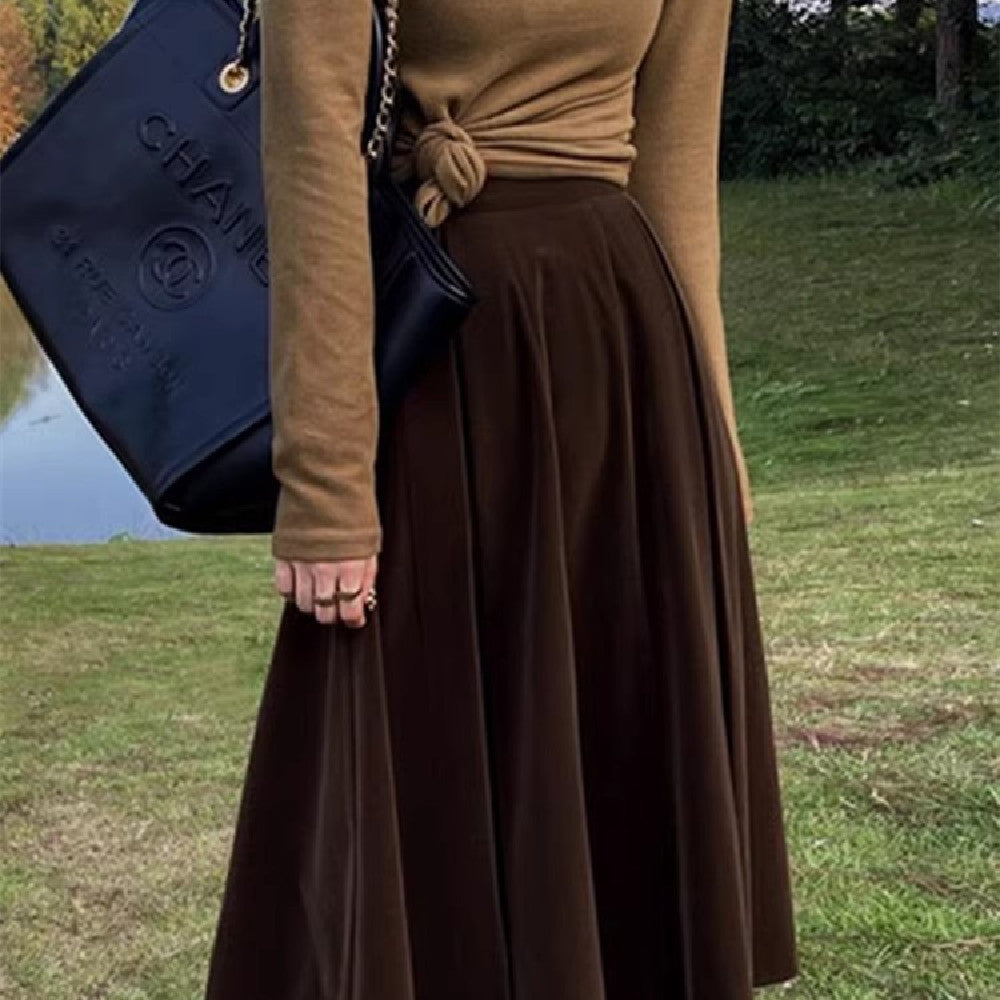 Women's Fashion Casual Retro Graceful Pleated Skirt