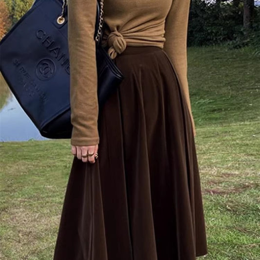 Women's Fashion Casual Retro Graceful Pleated Skirt
