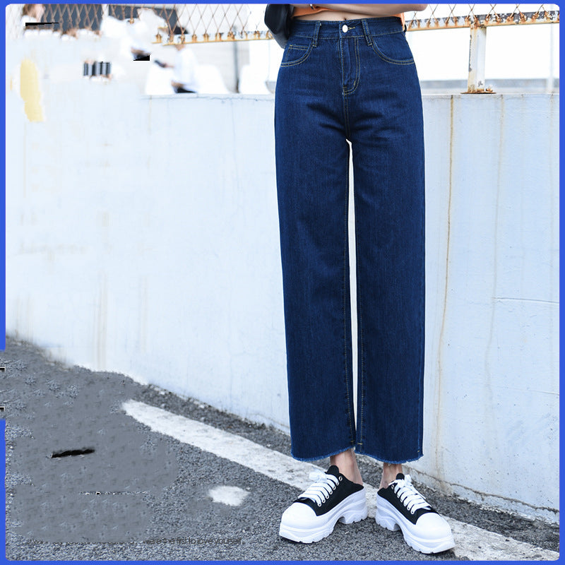 High Waist Loose Straight Slim Large Size Ninth Floor Mopping Pants