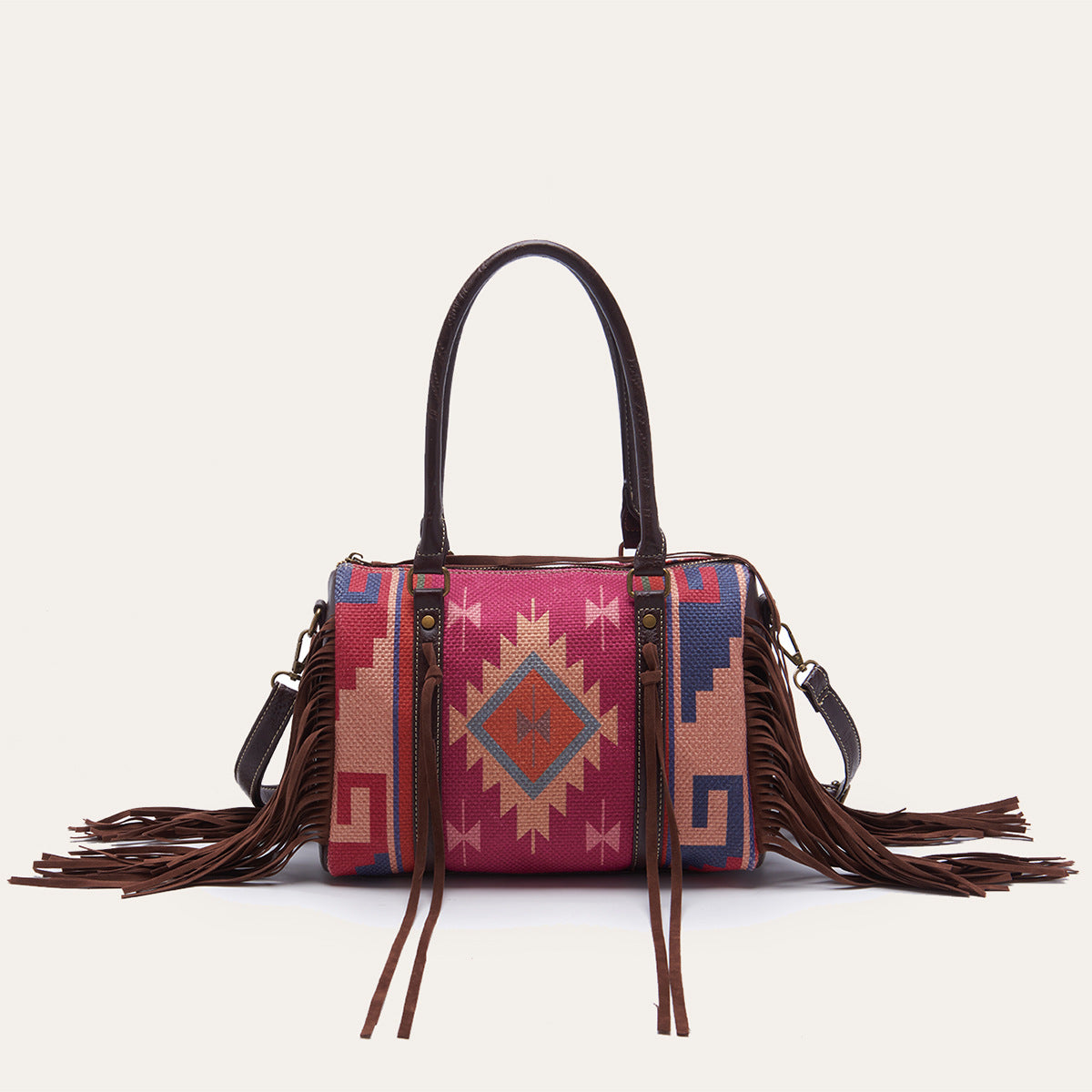 Cotton And Linen Shoulder Handbag