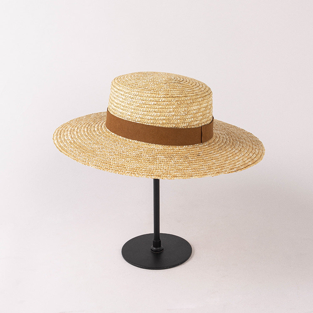 Fashionable Retro Leather Straw Hat