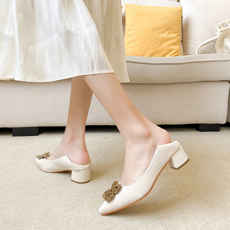 Women's Thick Heel Commuter Pointed Toe Shoes
