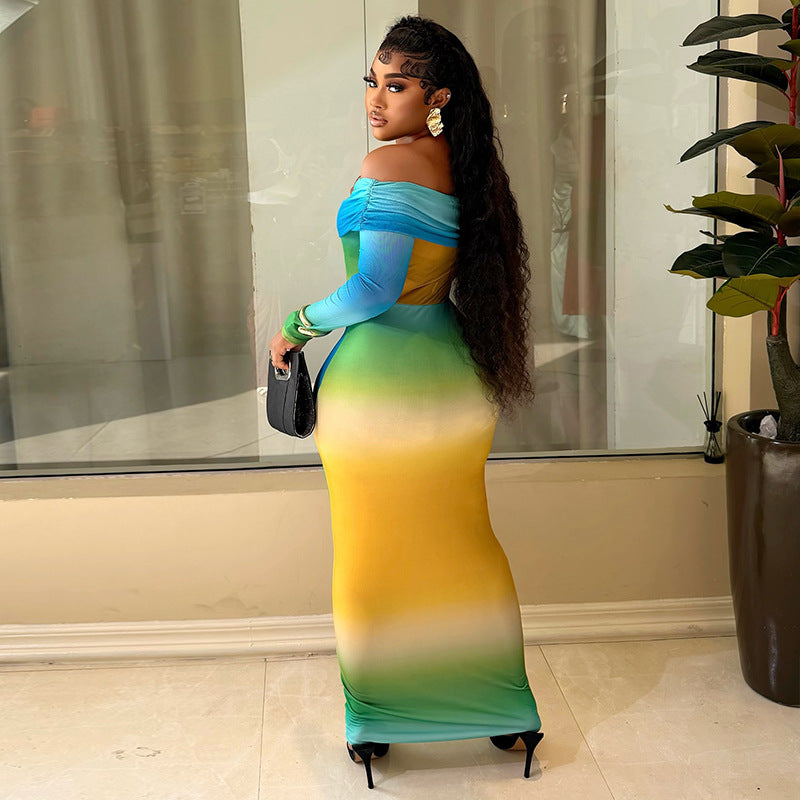 Women's Elegant Boat-Neckline Tube Dress