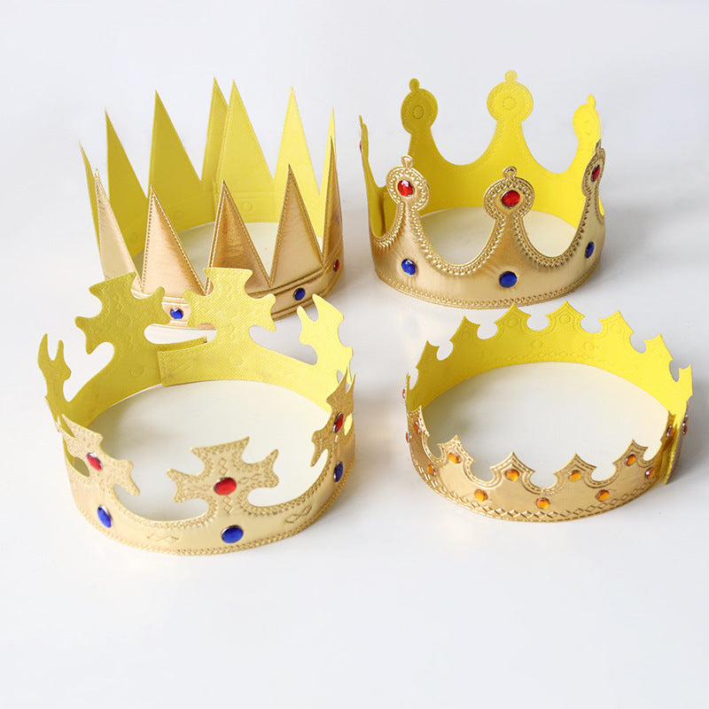 Children Birthday Arrangement Props Golden Cloth Crown