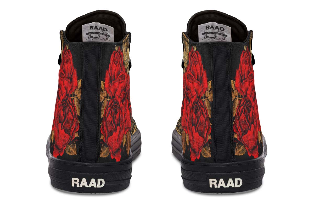 Men's And Women's Fashion Color Printing High-top Canvas Shoes
