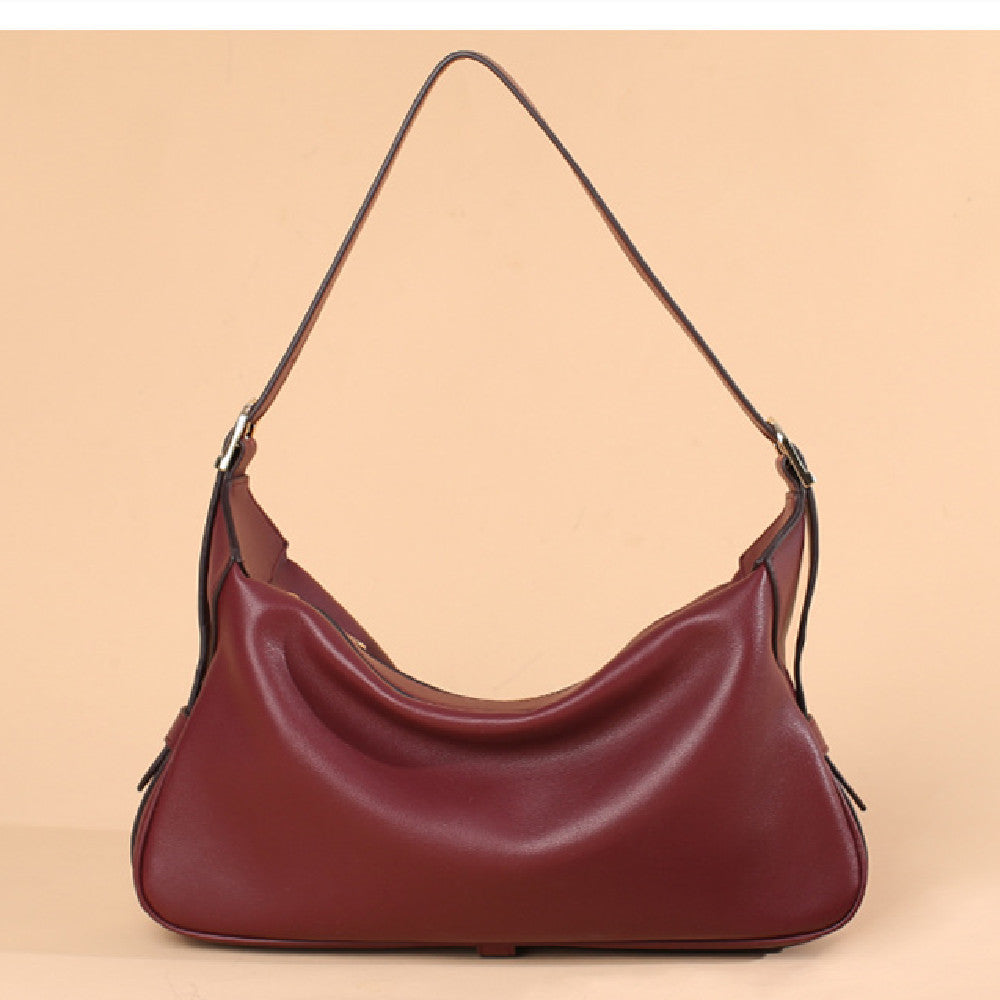 Casual Soft Leather Underarm Portable Crossbody Shoulder Bag