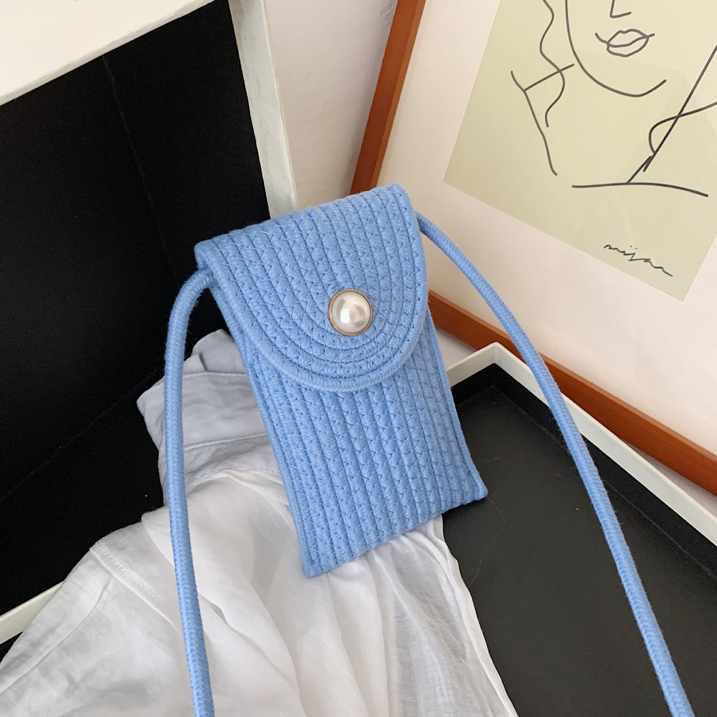 New Summer Personality Mini Mobile Phone Bag Wild Straw Bag Shoulder Messenger Bag Tide