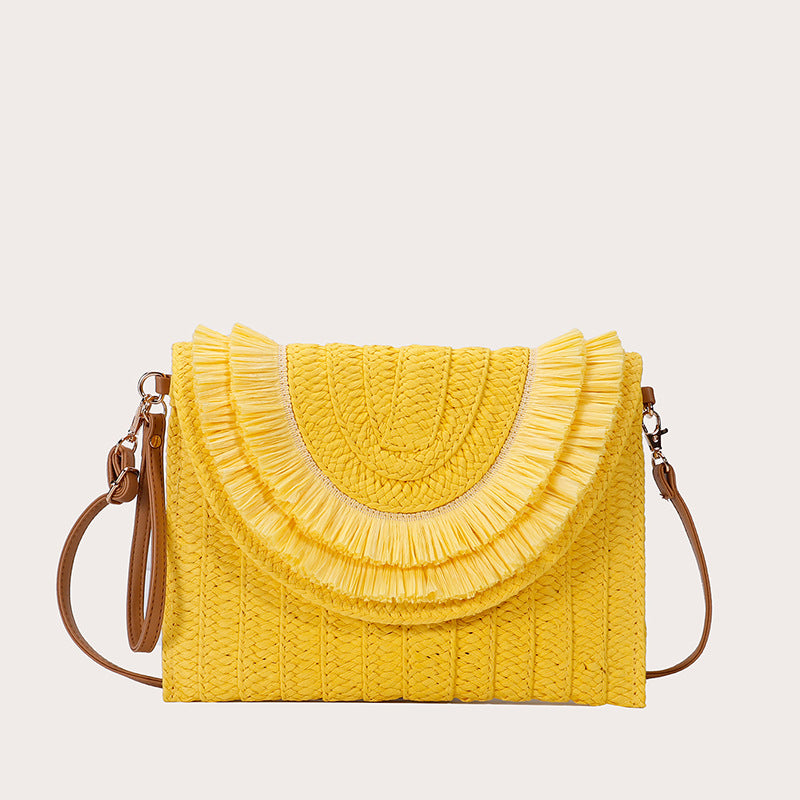 Women's Fashion Straw Bag Diagonal Span