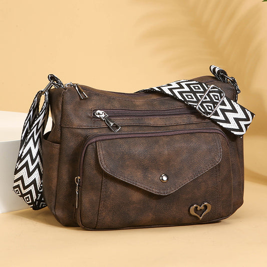Flip All-match Simple Middle-aged Large Capacity Shoulder Messenger Bag