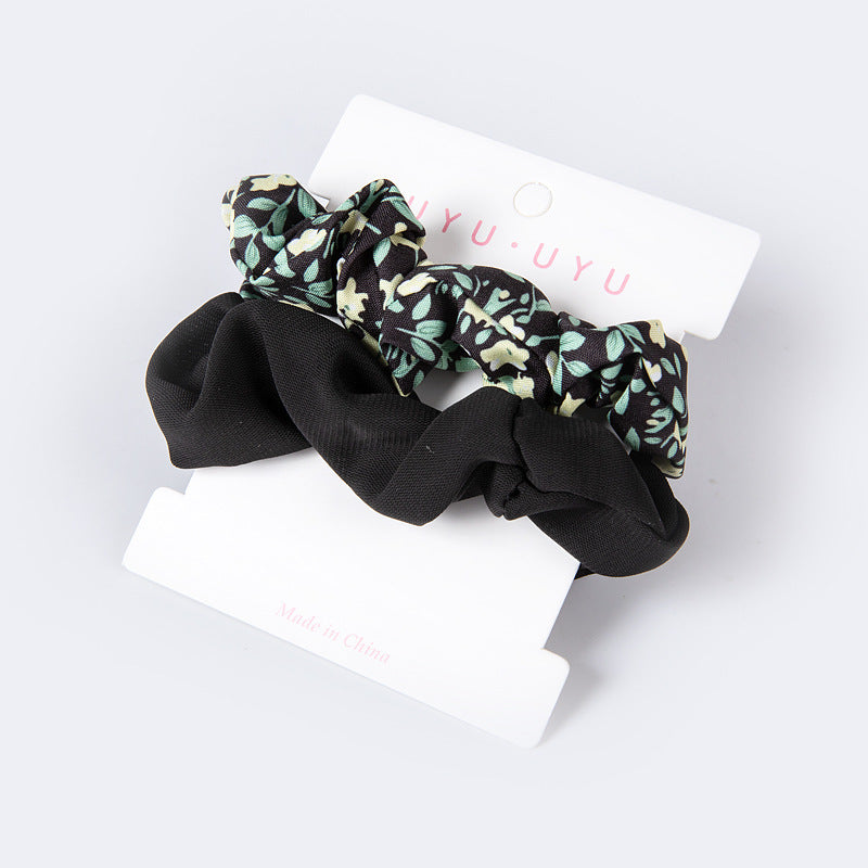 Card-style Large Hair Ring Two-in-one Floral Hair Tie