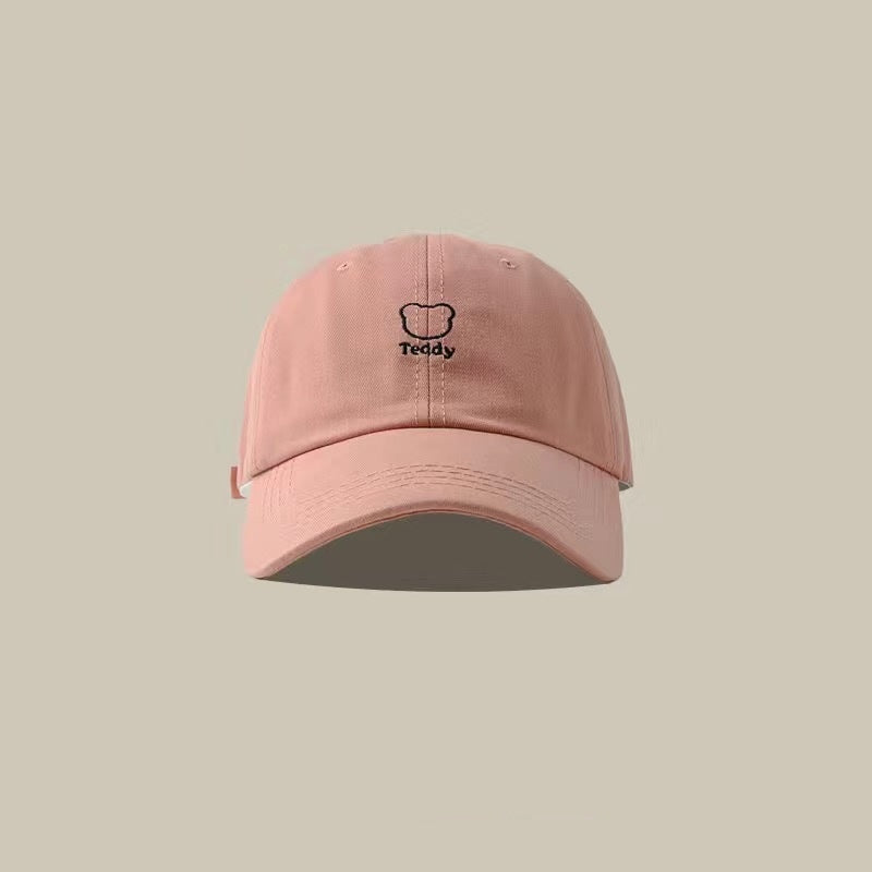 Bear Embroidery Peaked Cap Female Casual Breathable Sun Hat
