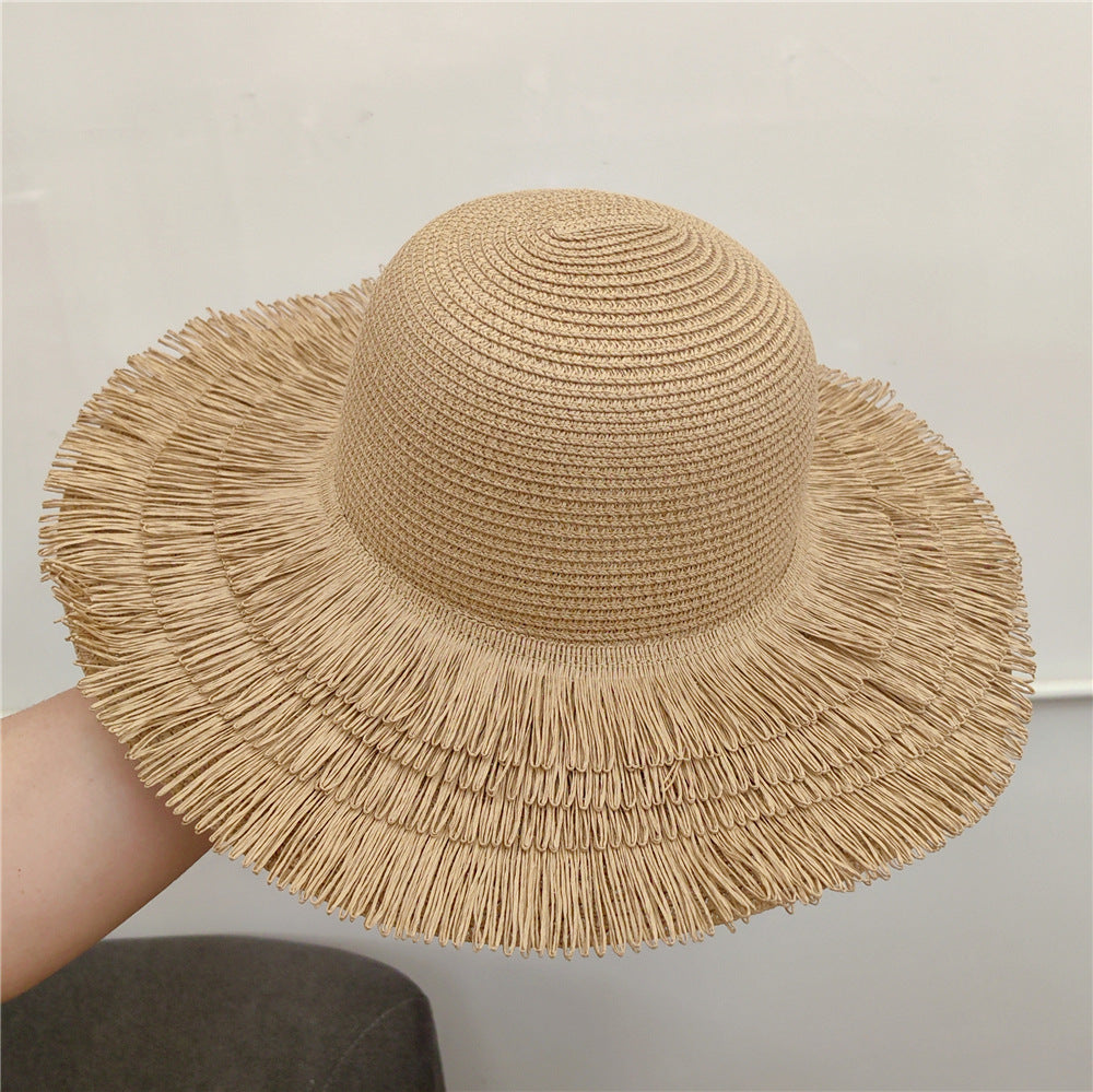 Niche Big Brim Straw Hat Femininity Fringe