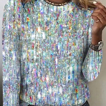 New Women's Long Sleeve Slim-fit T-shirt With Round Neck